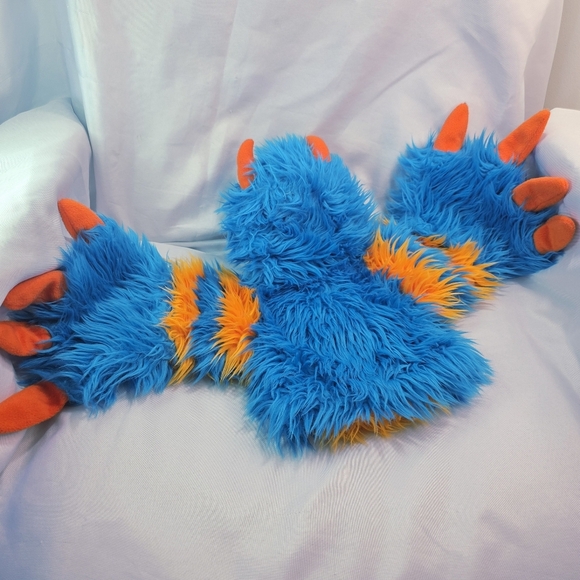 Folkmanis Blueper Monster Two Handed Stage Puppet Plush Blue and Orange 15 Inch - Picture 8 of 13